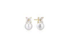  Luna Gaze - Oorstekers - Zilver / 14kt GP - Parel